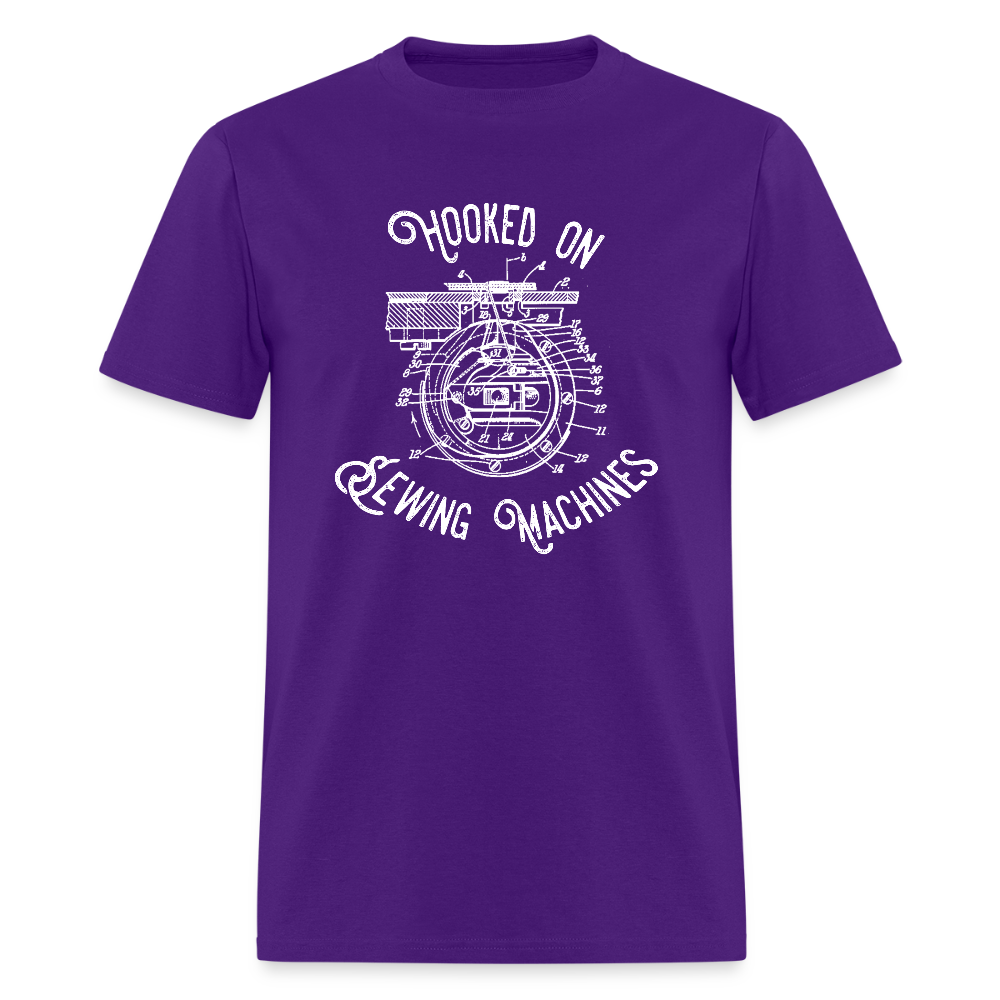 Men's Hooked on Fixing Sewing Machines T-Shirt - purple