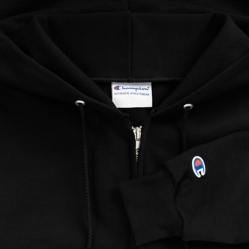 Champion Unisex Full Zip Hoodie SMRG Logo - black