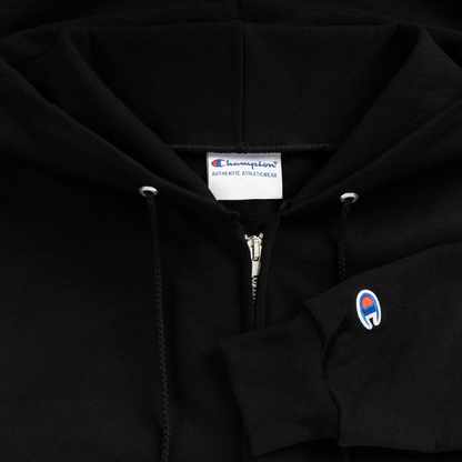 Champion Unisex Full Zip Hoodie SMRG Logo - black