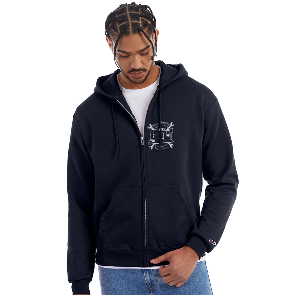 Champion Unisex Full Zip Hoodie SMRG Logo - navy