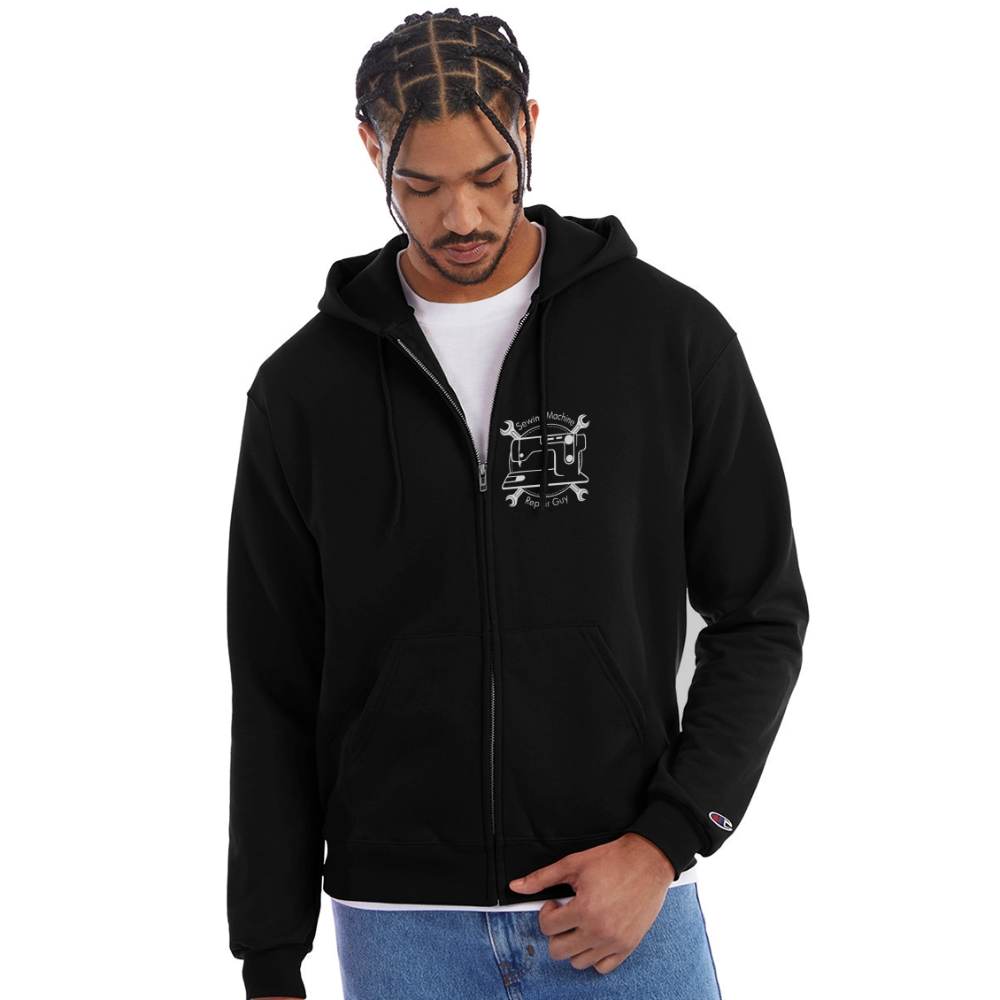 Champion Unisex Full Zip Hoodie SMRG Logo - black