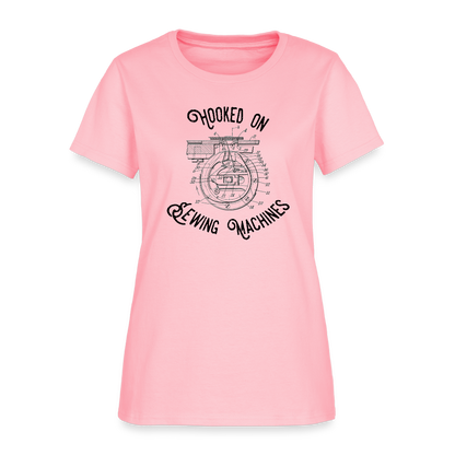 Women's Hooked on Sewing Machines T-Shirt - pink