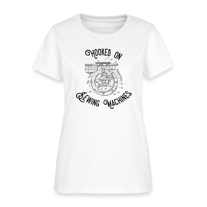 Women's Hooked on Sewing Machines T-Shirt - white