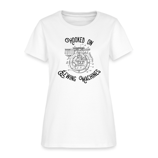Women's Hooked on Sewing Machines T-Shirt - white