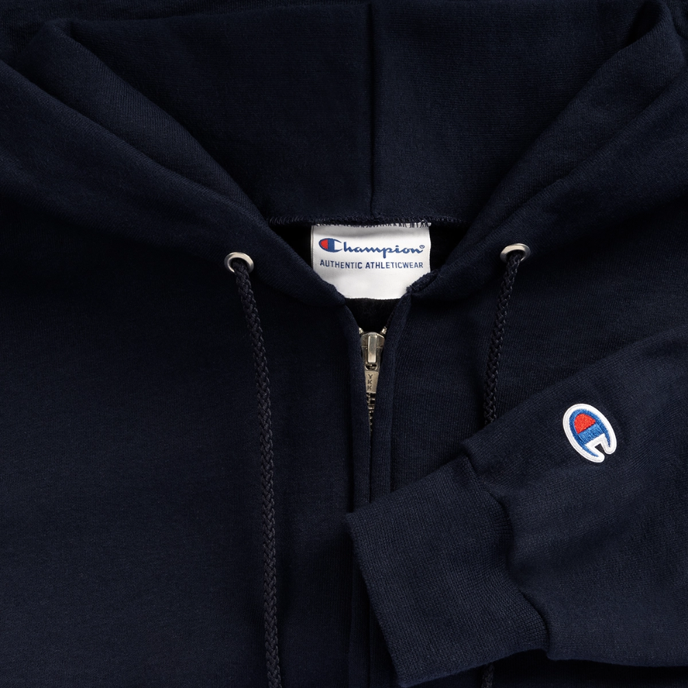 Champion Unisex Full Zip Hoodie SMRG Logo - navy