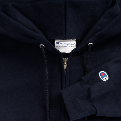 Champion Unisex Full Zip Hoodie SMRG Logo - navy