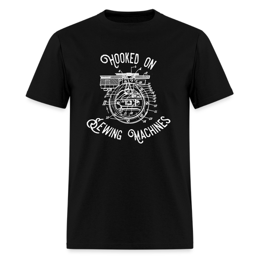 Men's Hooked on Fixing Sewing Machines T-Shirt - black