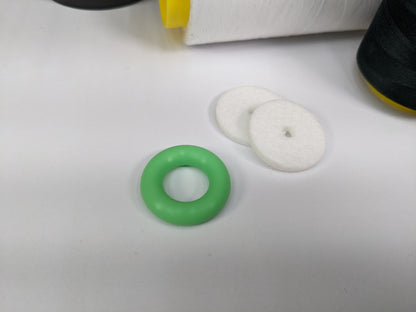 Mint Green Bobbin Winder Tire With Felt Pads (3 Sets) Rubber tire for Singer Kenmore and most vintage sewing machines