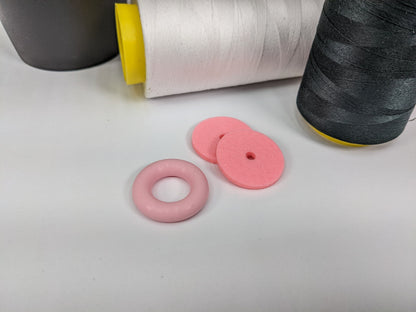 Pink! Bobbin Winder Tire With Pink! Felt Pads (1 Set) Rubber tire for Singer Kenmore and most vintage sewing machines
