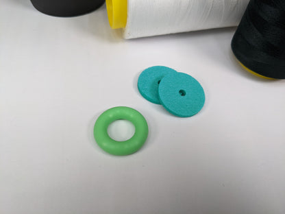 Mint Green Bobbin Winder Tire With Felt Pads (1 Set) Rubber tire for Singer Kenmore and most vintage sewing machines
