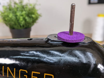 Purple Bobbin Winder Tire With Purple Felt Pads (1 Set) Rubber tire for Singer Kenmore and most vintage sewing machines